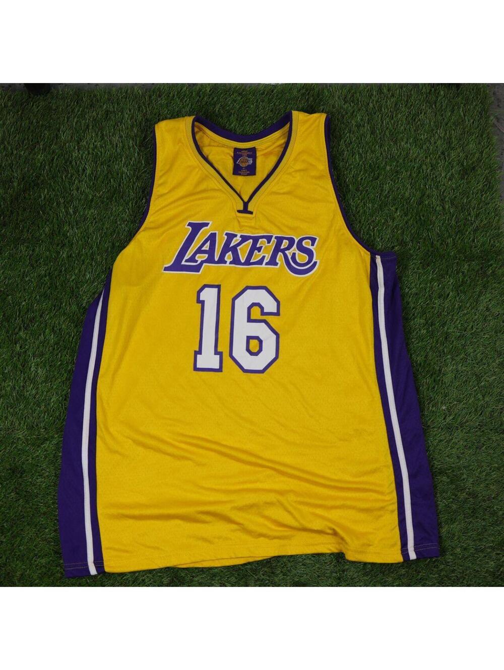 Los Angeles Lakers Yellow #16 Basketball Jersey